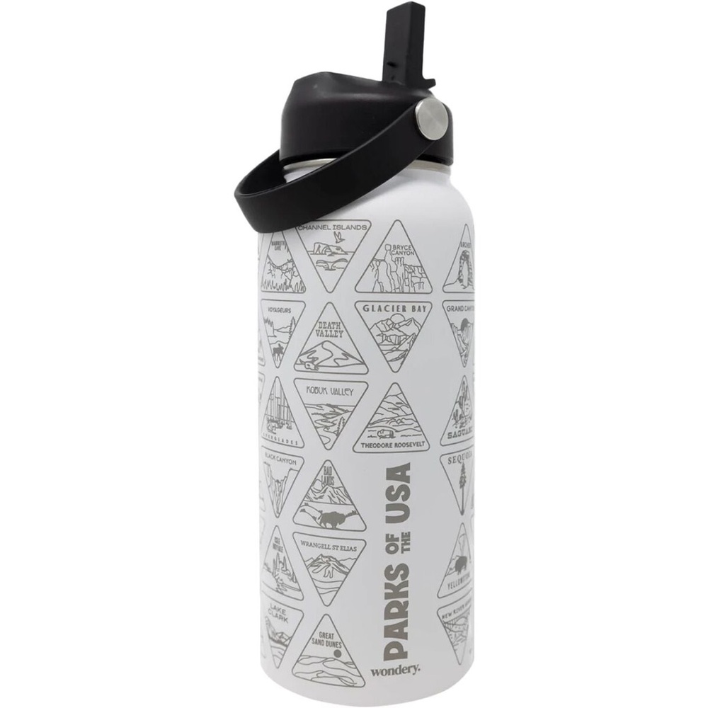 Wondery Parks of the USA Bucket List Bottle WHITE